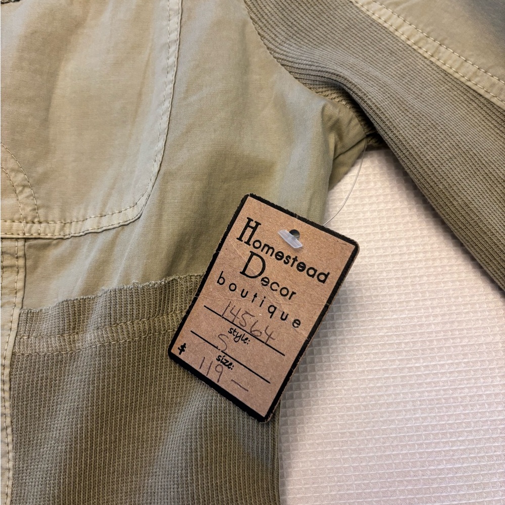XCVI Olive Green Utility Jacket with Pockets - Picture 6 of 8